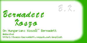 bernadett koszo business card